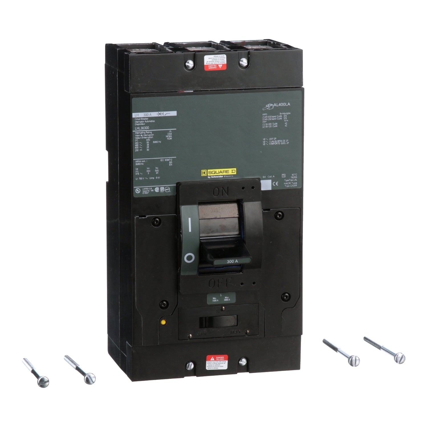 LHL363001037 - Square D Feed-Thru 600V 300A 3 pole circuit breaker 35kA@480V - Essential Electric Supply