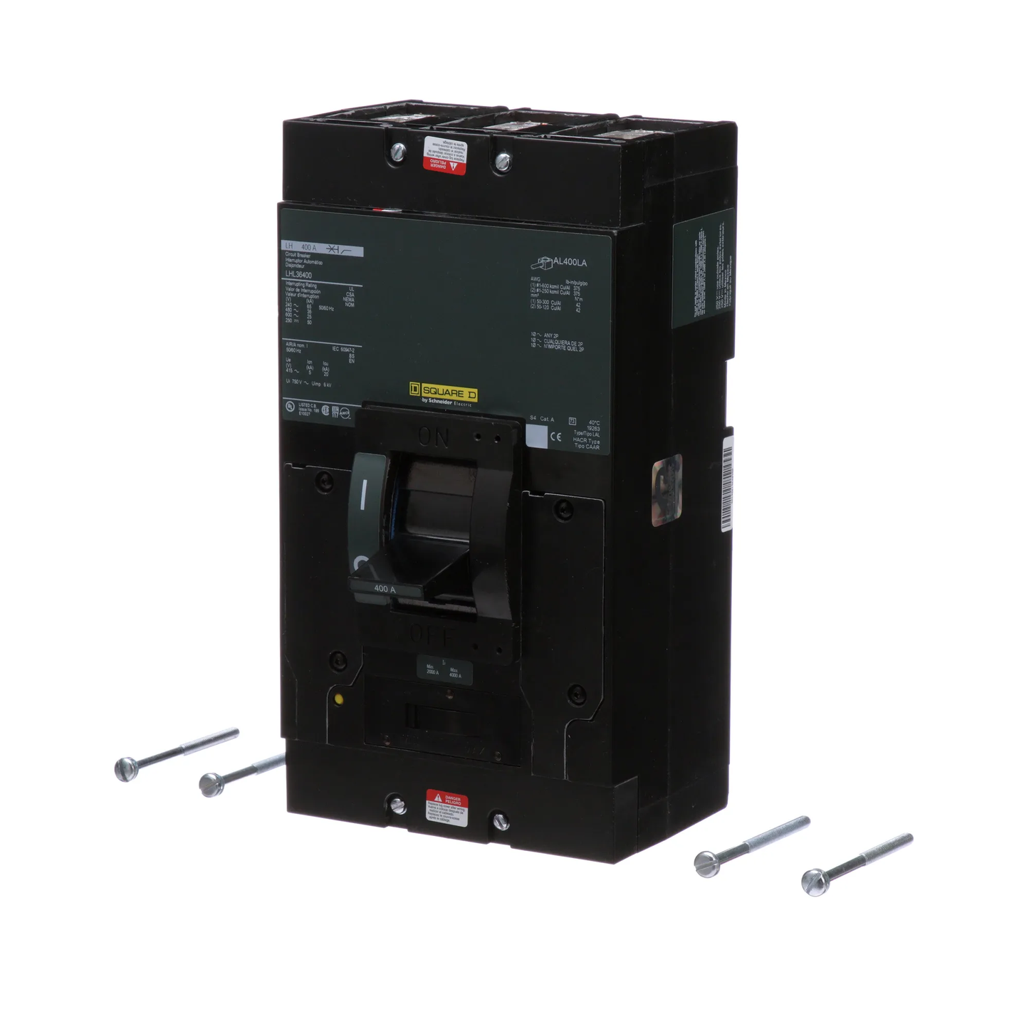 Square D LHL36400 Molded Case Circuit Breaker | 600V 400A 3P 35kA@480V Bolt-On LHL Series
