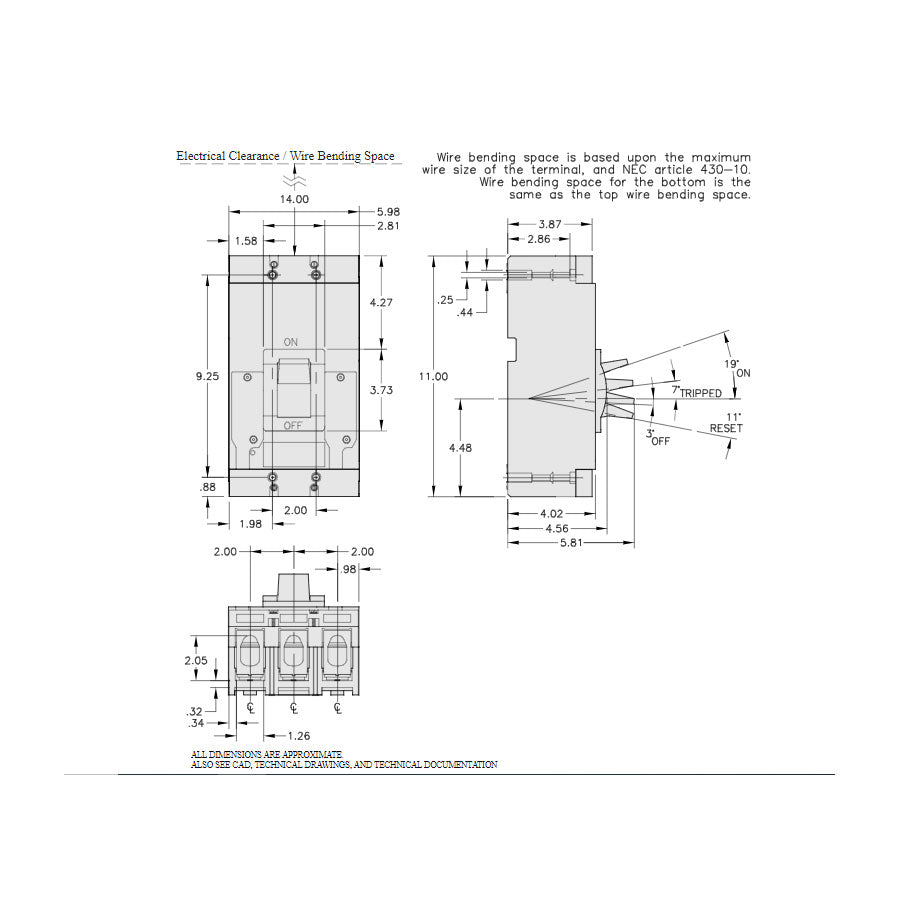 Square D LHL36400 Molded Case Circuit Breaker | 600V 400A 3P 35kA@480V Bolt-On LHL Series