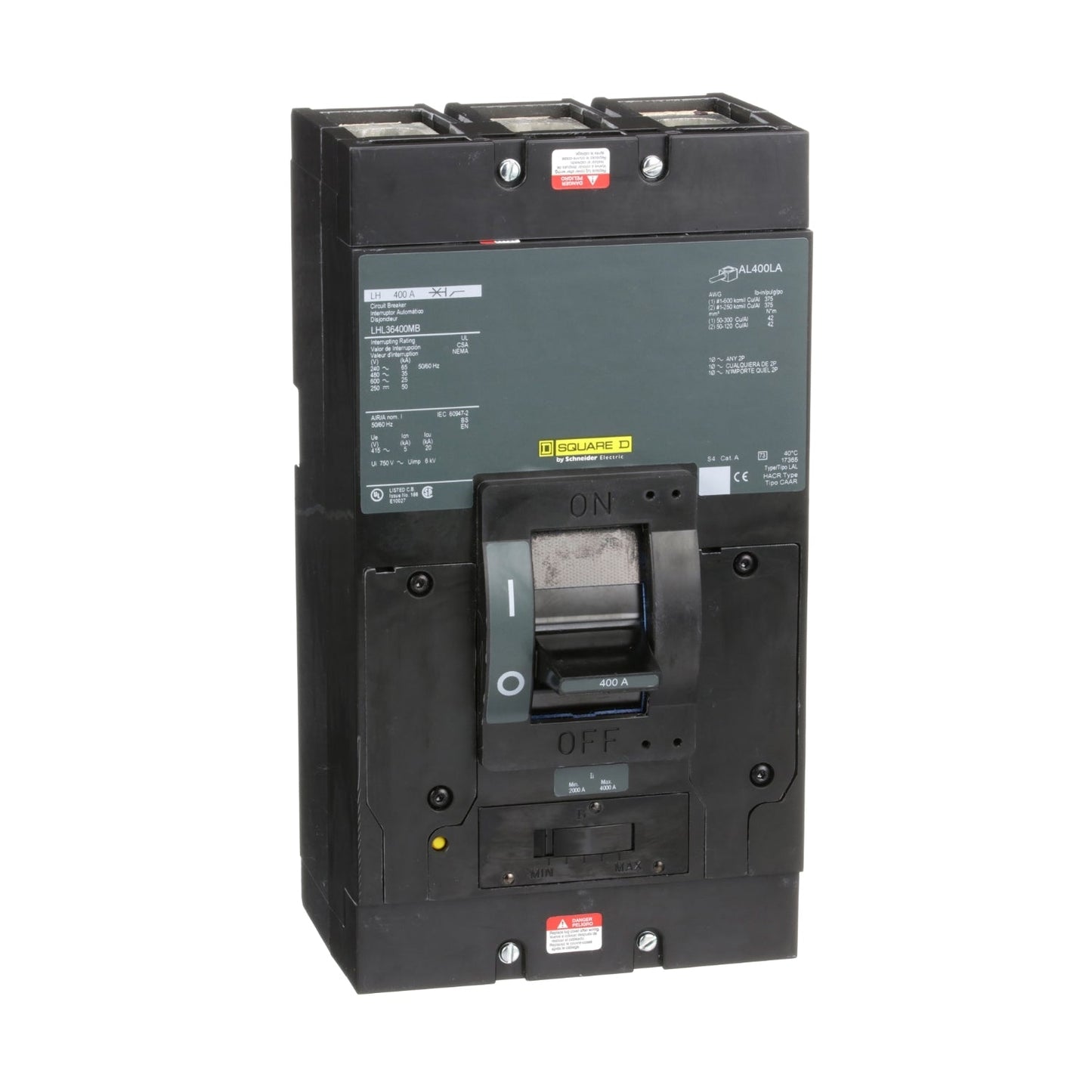 LHL36400V - Square D Feed-Thru 600V 400A 3 pole circuit breaker 35kA@480V - Essential Electric Supply