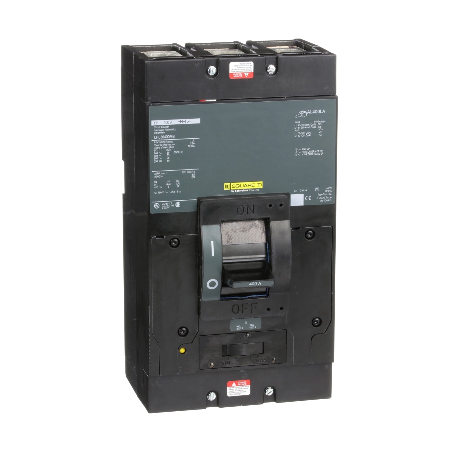 LHL36400V - Square D Feed-Thru 600V 400A 3 pole circuit breaker 35kA@480V - Essential Electric Supply