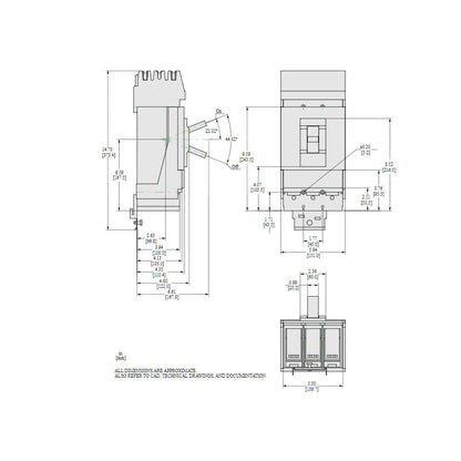 Square D LJA36400U33X Circuit Breaker | 600V 400A 3P 65kA@480V I-Line Style Plug-In Powerpact