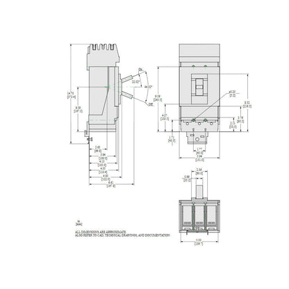 Square D LJA36400U43X Circuit Breaker | 600V 400A 3P 65kA@480V I-Line Style Plug-In Powerpact