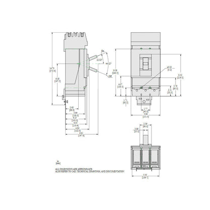 Square D LJA36400U44X Circuit Breaker | 600V 400A 3P 65kA@480V I-Line Style Plug-In Powerpact