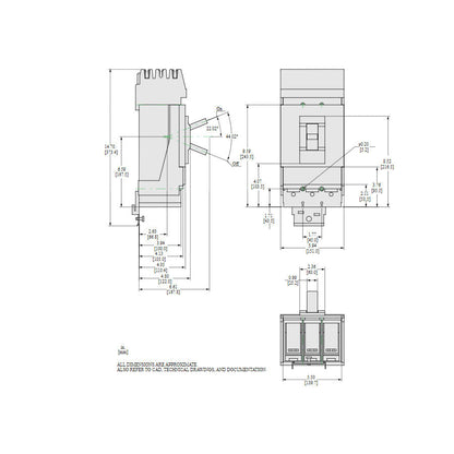 Square D LJA36600U31X Circuit Breaker | 600V 600A 3P 65kA@480V I-Line Style Plug-In Powerpact
