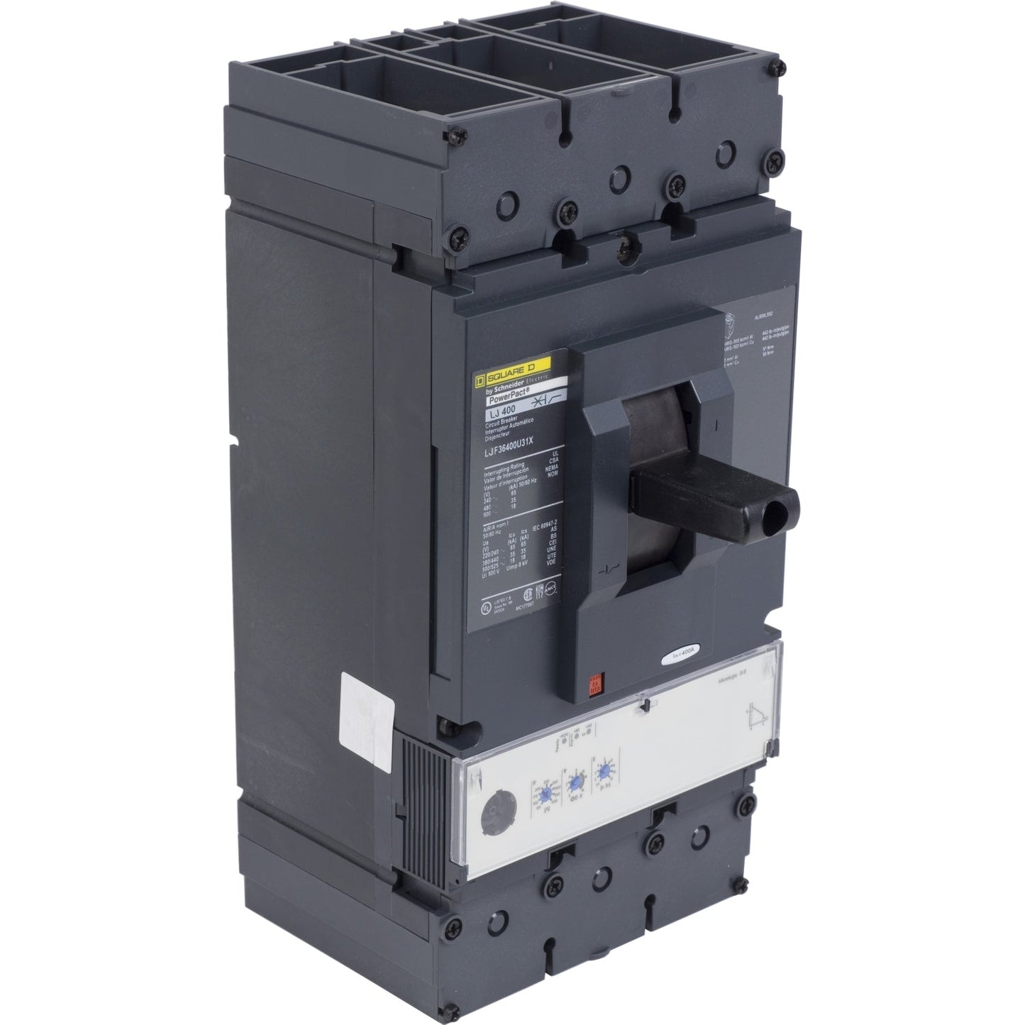Square D LJF36400U31X Molded Case Circuit Breaker | 600V 400A 3P 65kA@480V Bolt-On Powerpact