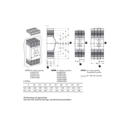 Square D LJF36400U31X Molded Case Circuit Breaker | 600V 400A 3P 65kA@480V Bolt-On Powerpact