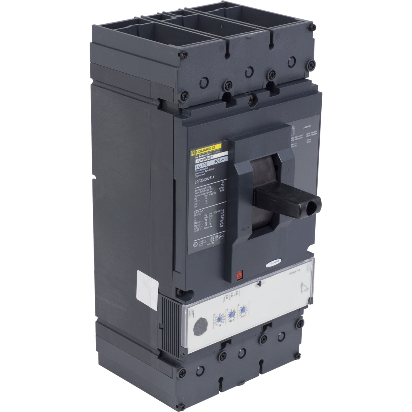 LJF36400U44X - Square D Bolt-On 600V 400A 3 pole circuit breaker 65kA@480V - Essential Electric Supply