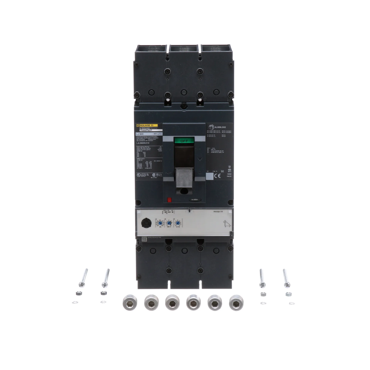 Square D LJL36600U31X Circuit Breaker | 600V 600A 3P 65kA@480V Feed-Thru Powerpact
