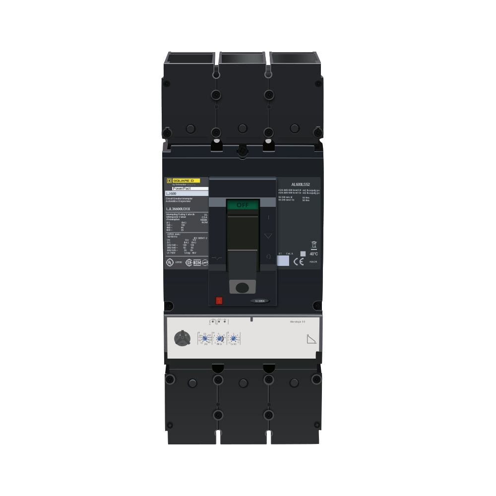 Square D LJL36600U31X Circuit Breaker | 600V 600A 3P 65kA@480V Feed-Thru Powerpact