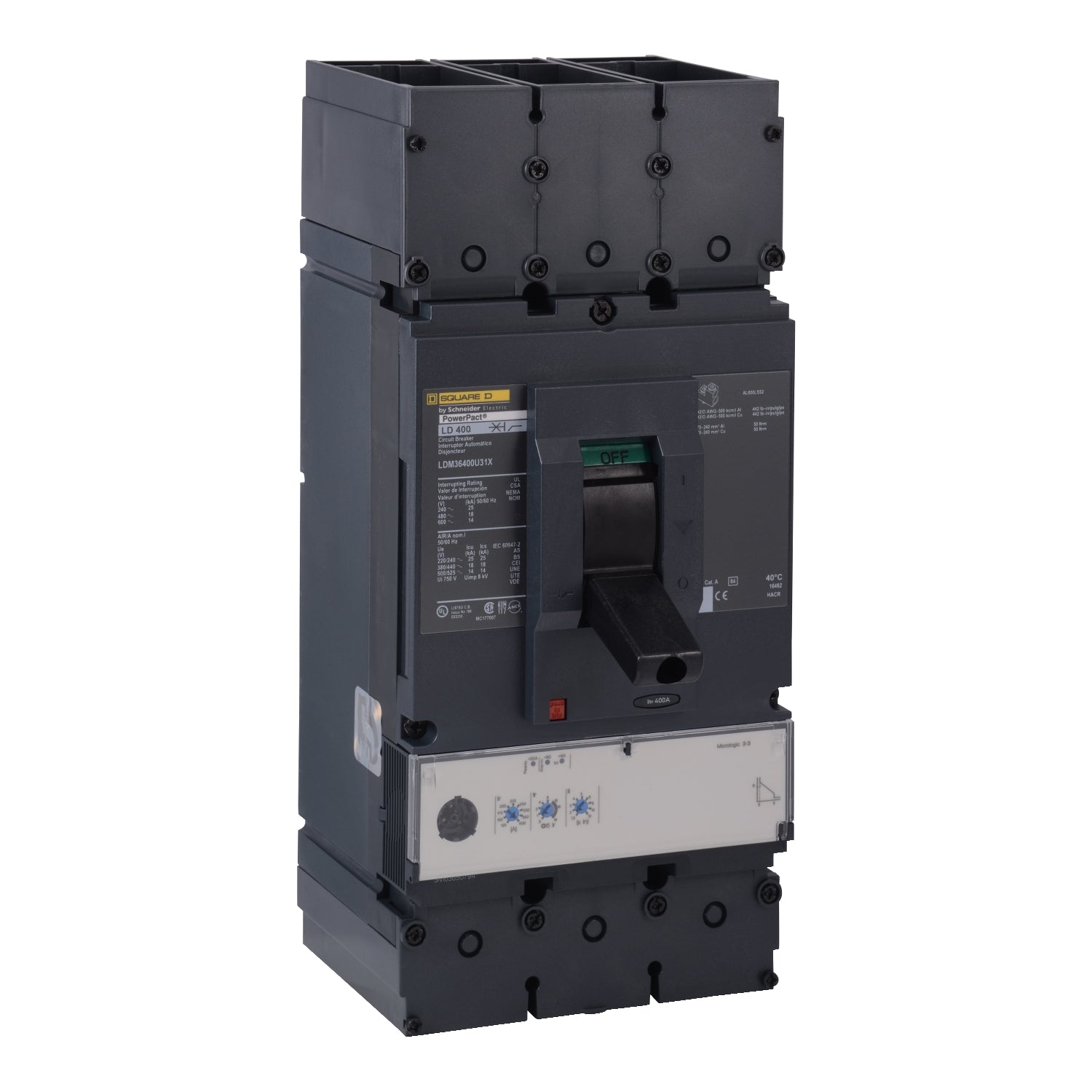 LJP36250CU31X - Schneider Electric Bolt-On 600V 250A 3 pole circuit breaker 65kA@480V - Essential Electric Supply