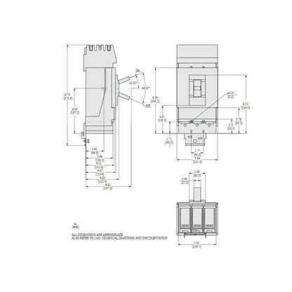 Square D LLA36250U33X Circuit Breaker | 600V 250A 3P 100kA@480V I-Line Style Plug-In Powerpact