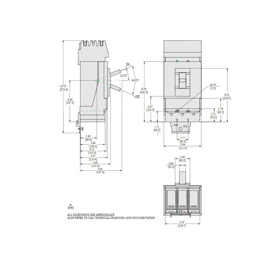 Square D LLA36400U31X Circuit Breaker | 600V 400A 3P 100kA@480V I-Line Style Plug-In Powerpact
