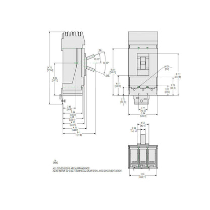 Square D LLA36400U31X Circuit Breaker | 600V 400A 3P 100kA@480V I-Line Style Plug-In Powerpact