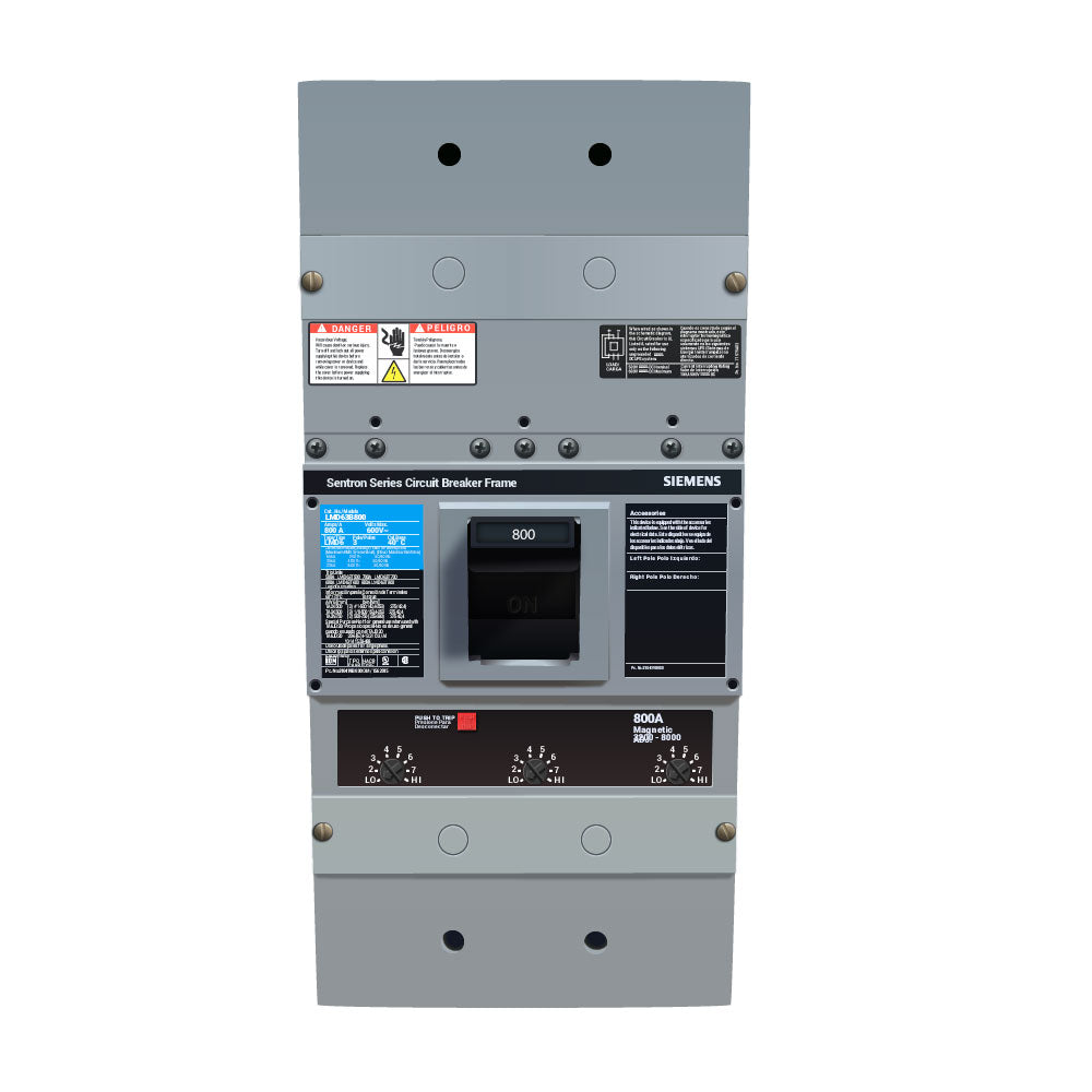 Siemens LMD63B800 Molded Case Circuit Breaker | 600V 800A 3P 50kA@480V Feed-Thru Sentron Series