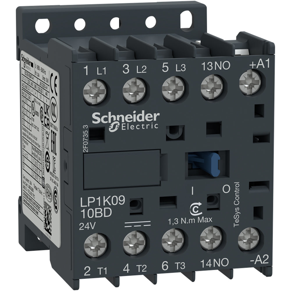 Square D LP1K0910BD Contactor 3P 690V 9A 24V TeSys K