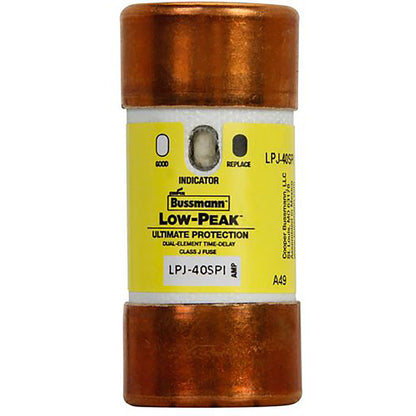 Bussmannn, Cooper Bussmannn, Eaton LPJ-40SPI Fuse | Low-Peak LPJ 600V 40A