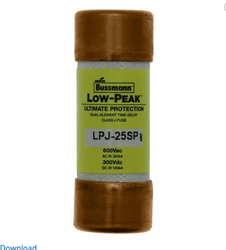 Bussmann LPJ25SP Class J Dual-Element Time Delay Fuse 25A 600V 300kA LPJ