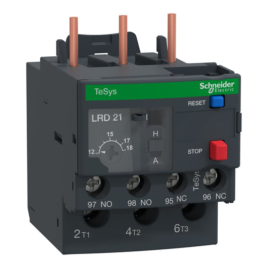 Square D LR3D21 Thermal Overload Relay | 12 to 18A Class 10A TeSys Deca