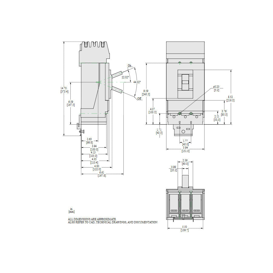 Square D LRA36400U31X Molded Case Circuit Breaker | 600V 400A 3P 200kA@480V I-Line Plug-In Powerpact