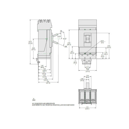 Square D LRA36400U31X Molded Case Circuit Breaker | 600V 400A 3P 200kA@480V I-Line Plug-In Powerpact