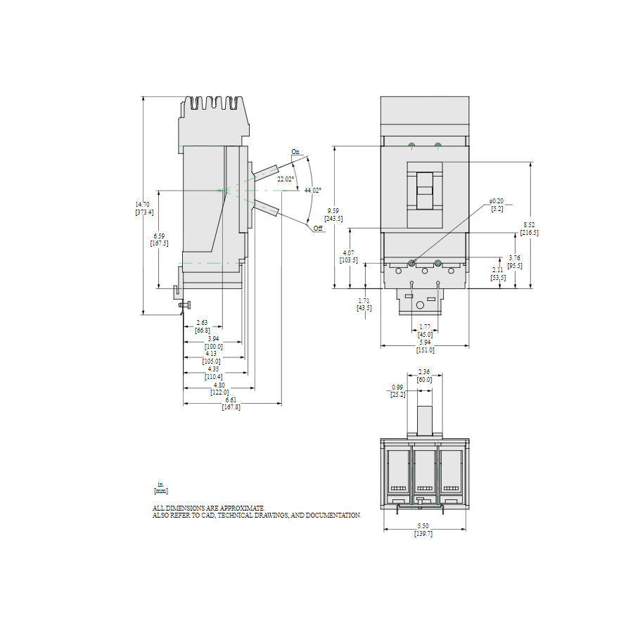 Square D LRA36400U33X Circuit Breaker | 600V 400A 3P 200kA@480V I-Line Style Plug-In Powerpact