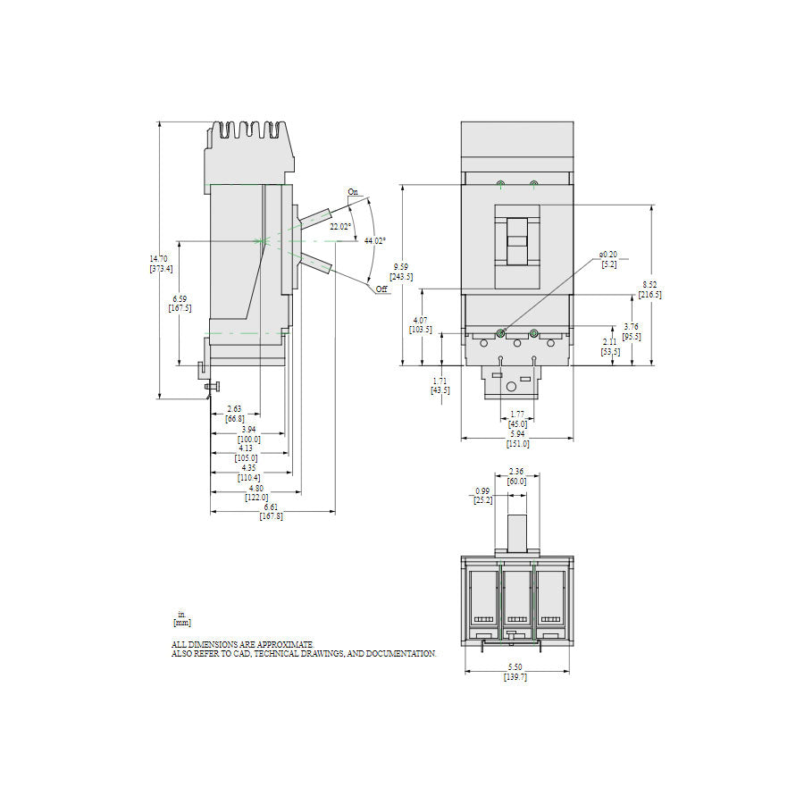 Square D LRA36600U33X Circuit Breaker | 600V 600A 3P 200kA@480V I-Line Style Plug-In Powerpact