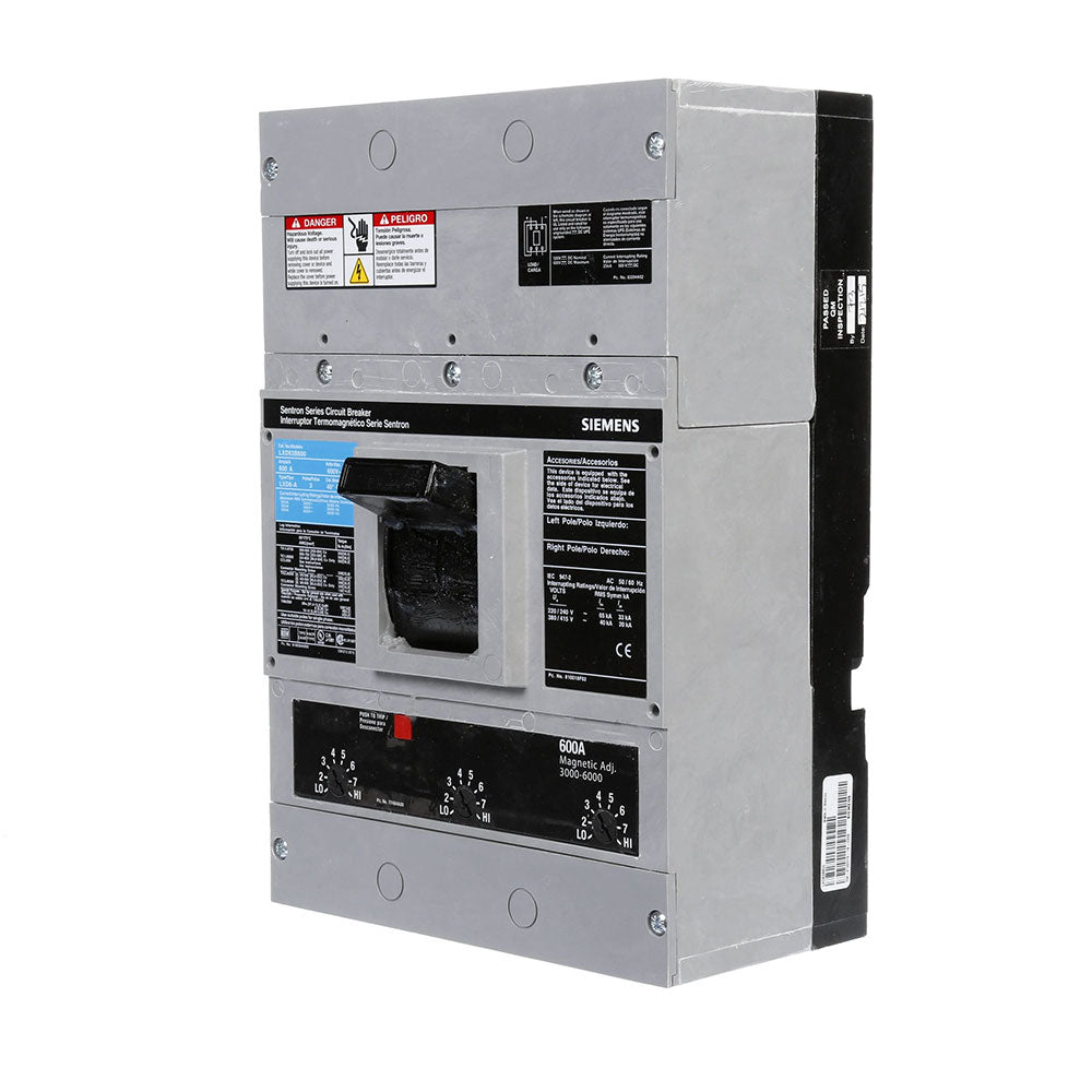 Siemens LXD63L600L Circuit Breaker | 600V 600A 3P 35kA@480V Feed-Thru Sentron Series