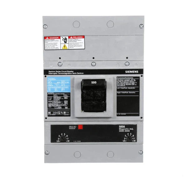 Siemens LXD62B450 Molded Case Circuit Breaker | 600V 450A 2P 35kA@480V Bolt-On Sentron Series