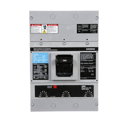 Siemens LXD63B500 Molded Case Circuit Breaker | 600V 500A 3P 35kA@480V Bolt-On Sentron Series