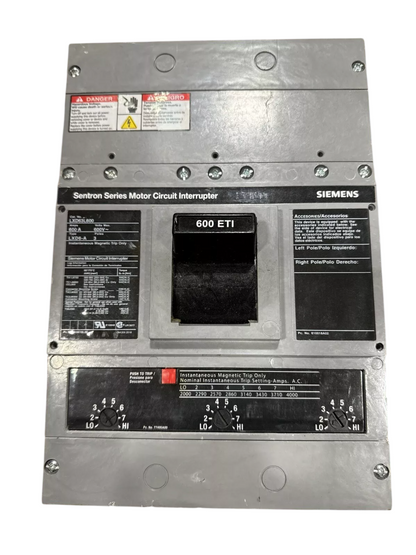 Siemens LXD63L600L Circuit Breaker | 600V 600A 3P 35kA@480V Feed-Thru Sentron Series