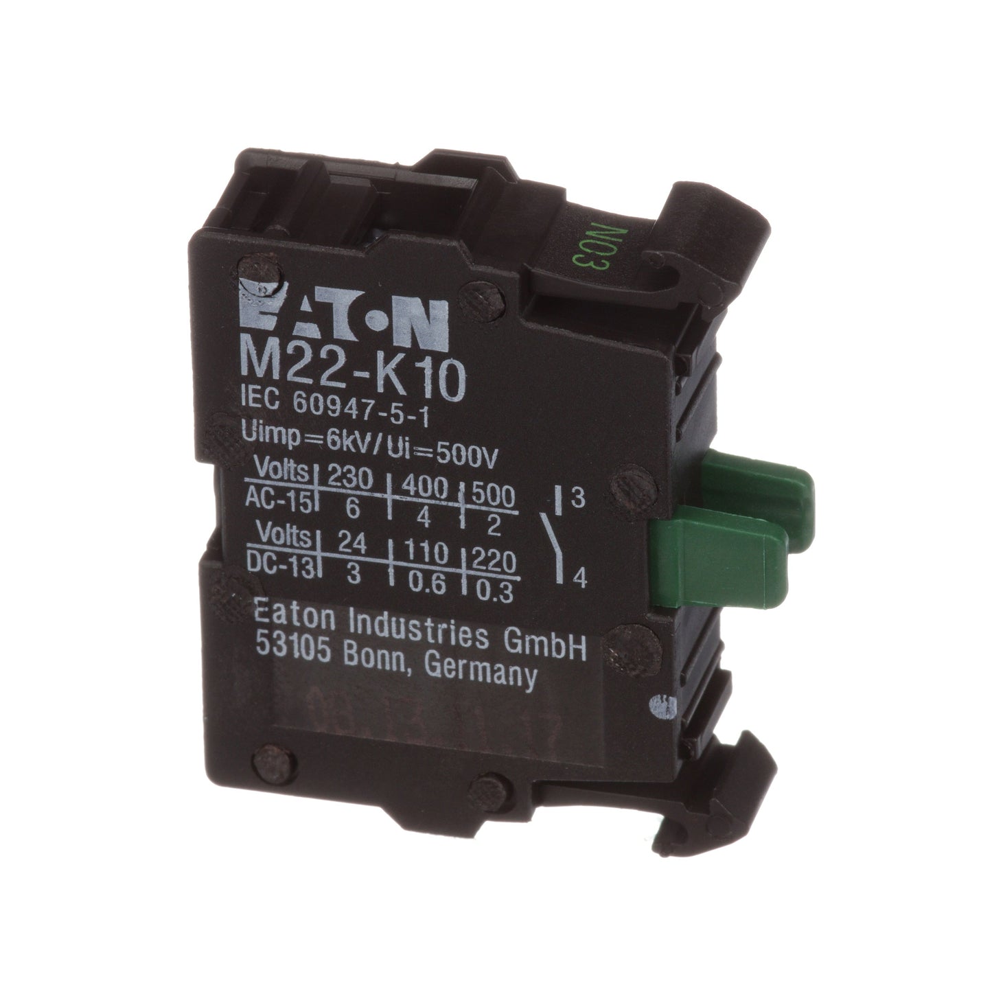 Cutler Hammer M22-K10 Motor Control Contact Block