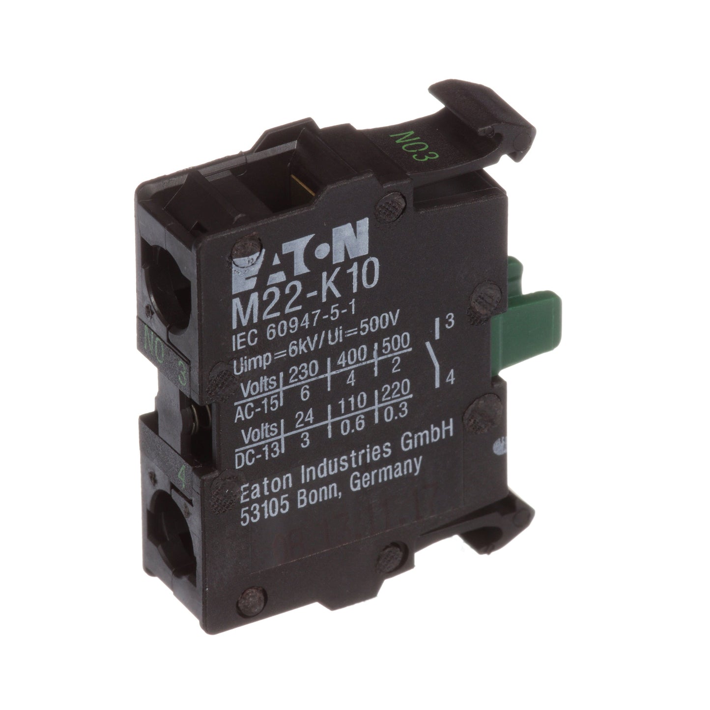 Cutler Hammer M22-K10 Motor Control Contact Block