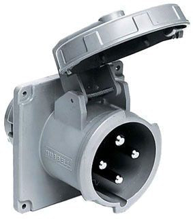 Hubbell M4100B12R Marine Grade IEC Pin and Sleeve Device | 100A 125/250V 3-Pole 4-Wire Grounding