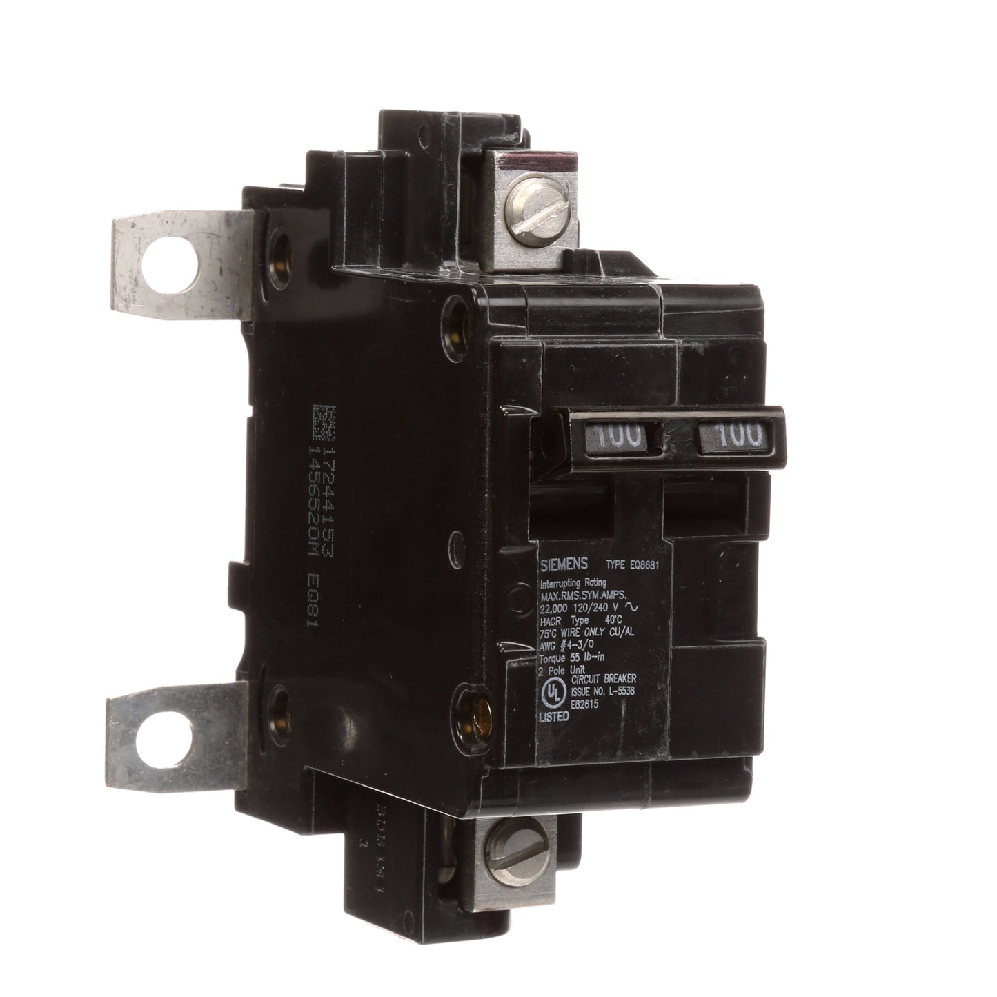 Siemens MBK100A Circuit Breaker | 240V 100A 2P 22kA@240V MBK Series