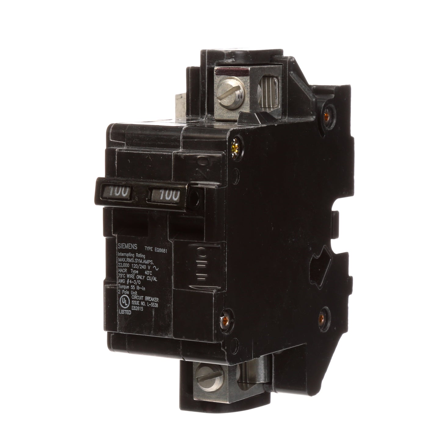 Siemens MBK100A Circuit Breaker | 240V 100A 2P 22kA@240V MBK Series