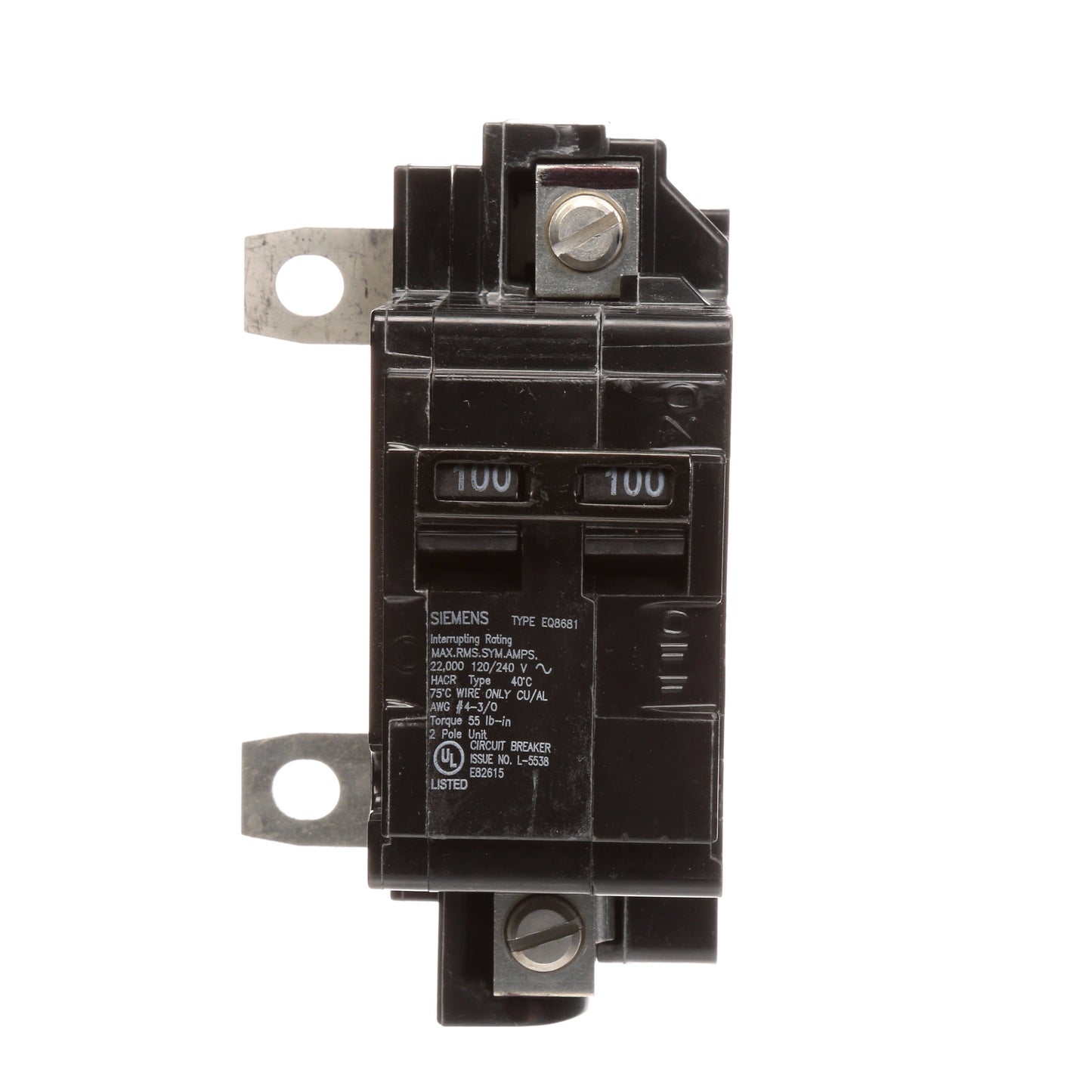Siemens MBK100A Circuit Breaker | 240V 100A 2P 22kA@240V MBK Series