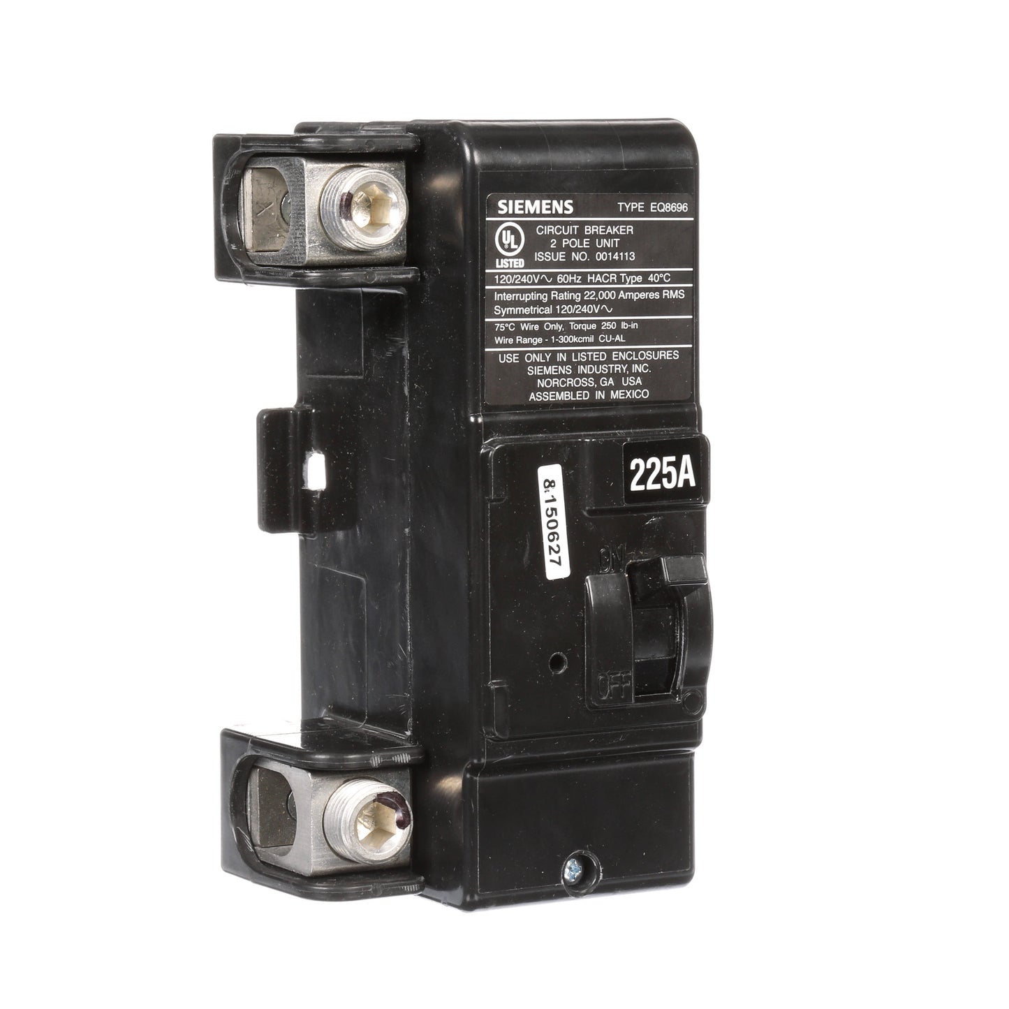 Siemens MBK225A Circuit Breaker | 240V 225A 2P 22kA@240V Plug-In MBK Series