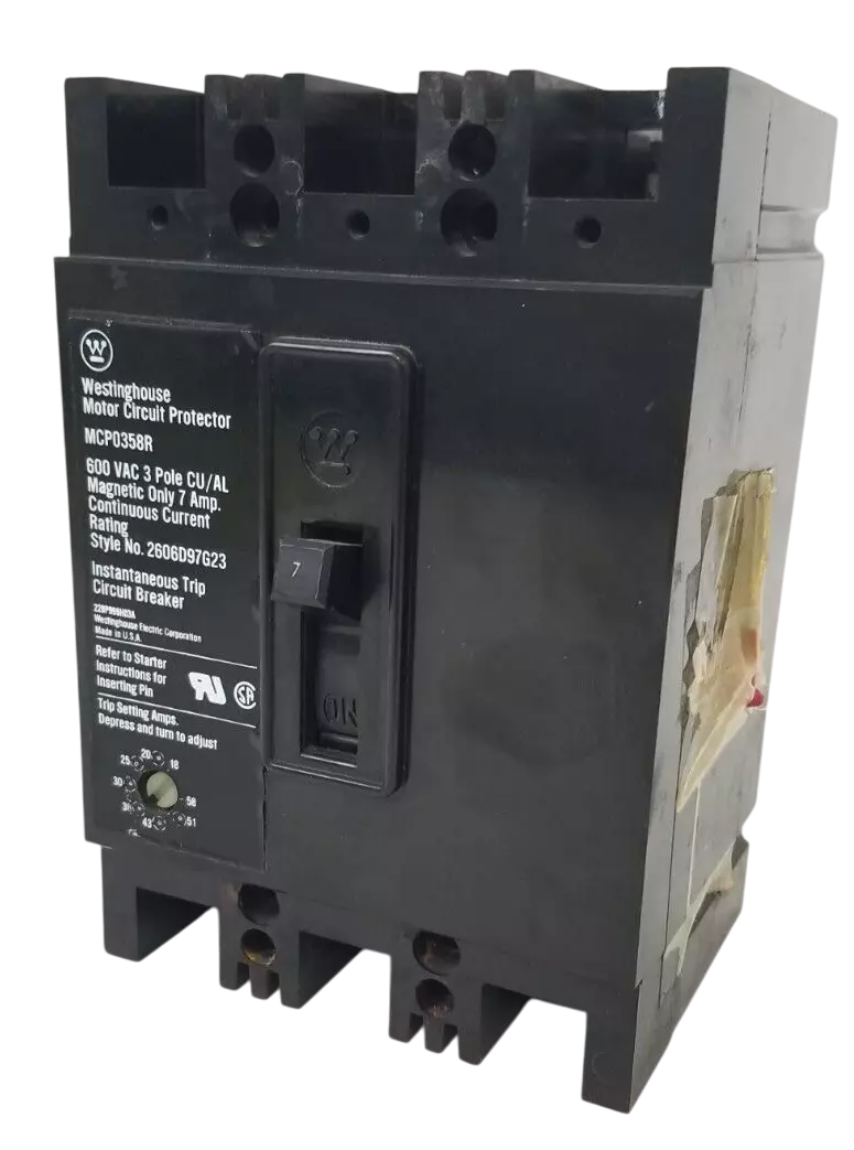 Cutler Hammer MCP0358R Circuit Breaker | 600V 7A 3P 65kA@480V Bolt-On MCP Series