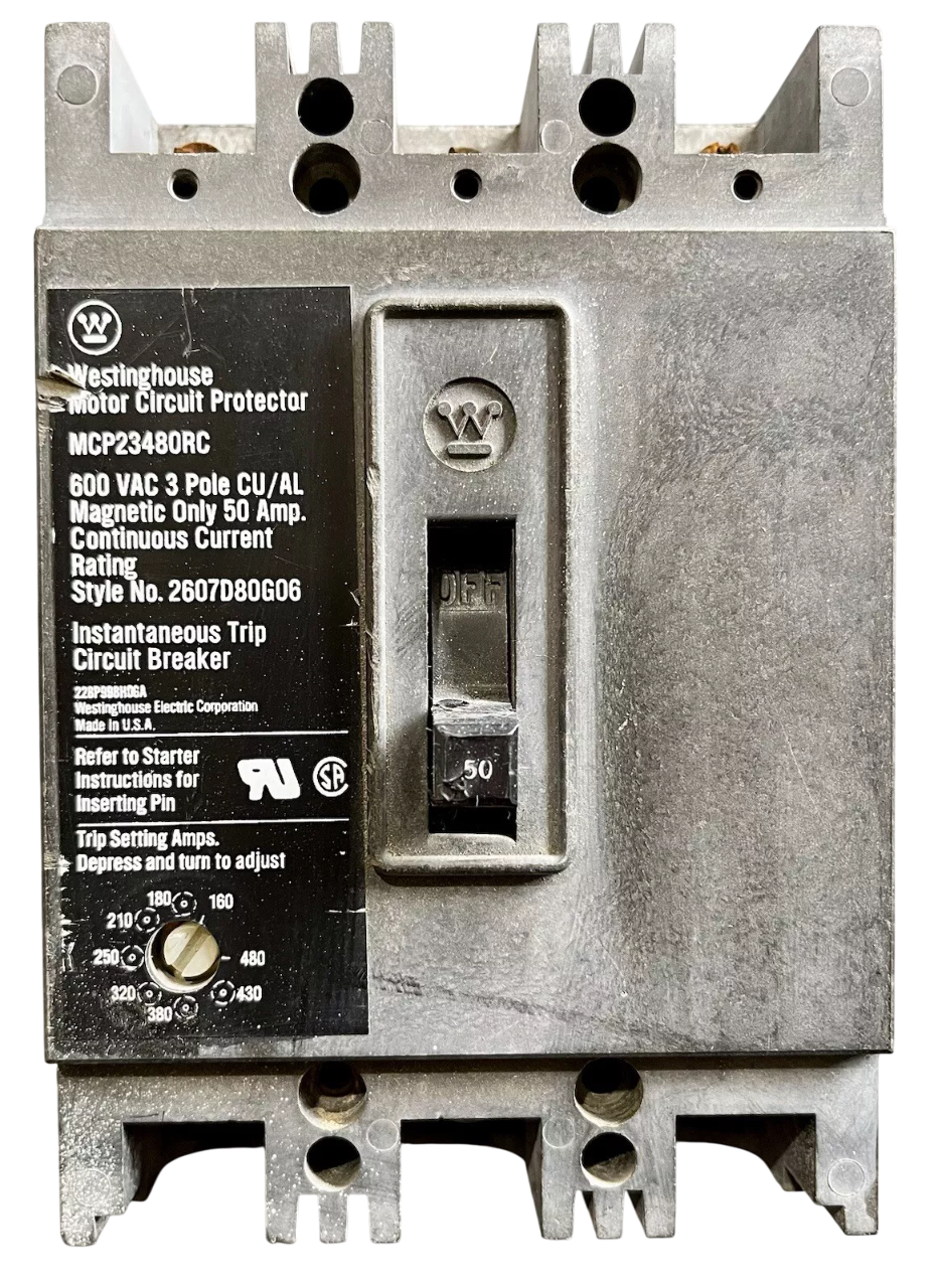 Cutler Hammer MCP23480RC Circuit Breaker | 600V 50A 3P 65kA@480V Bolt-On MCP Series