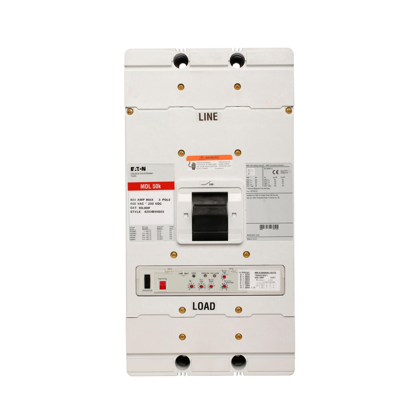 Westinghouse MDL3300 Circuit Breaker | Series C MDL 600V 300A