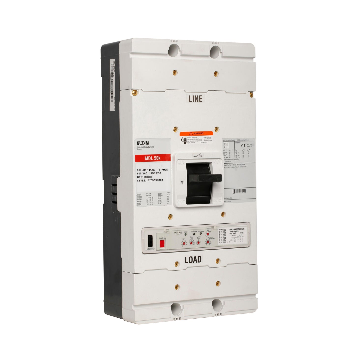 Cutler Hammer, Eaton, Westinghouse MDL3450 Circuit Breaker | Series C MDL 600V 450A