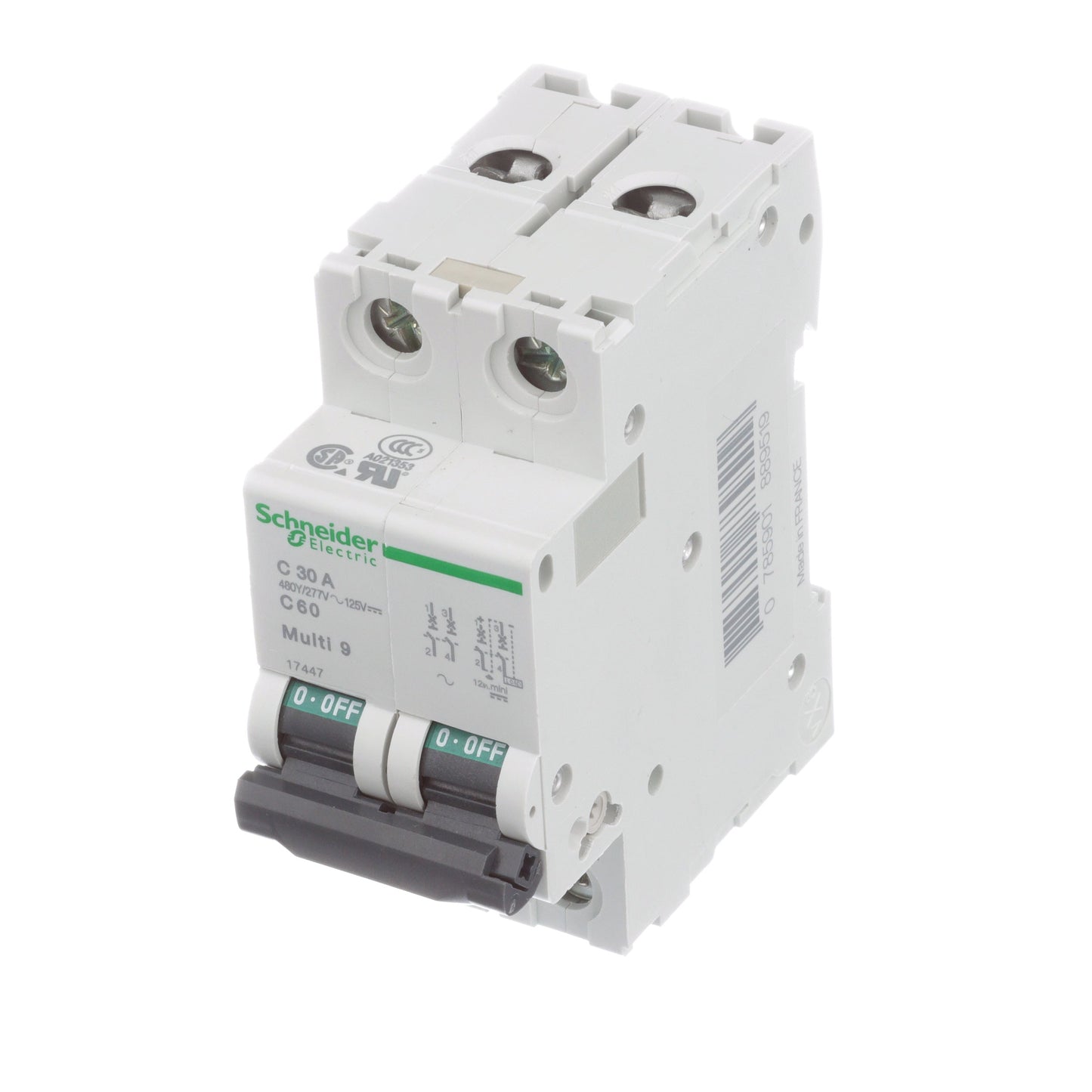 Schneider Electric MG17447 Circuit Breaker | 240V 30A 2P 10kA@240V Bolt-On Multi9