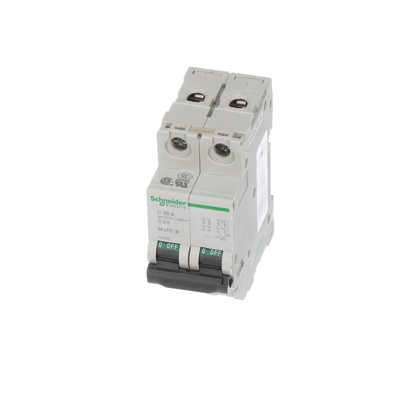 Schneider Electric MG24452 Circuit Breaker | 240V 20A 2P 10kA@240V Bolt-On Multi9