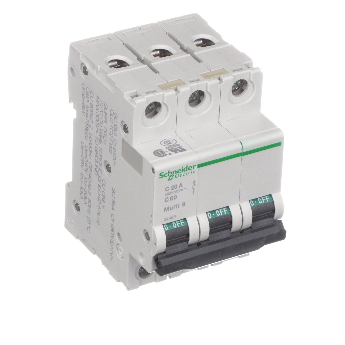 Schneider Electric MG24469 Circuit Breaker | 240V 20A 3P 10kA@240V Bolt-On Multi9