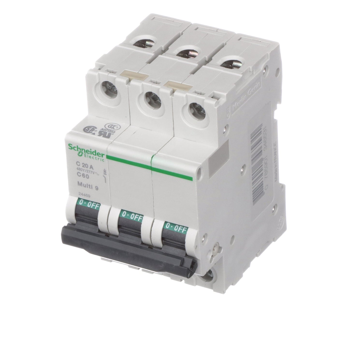 Schneider Electric MG24469 Circuit Breaker | 240V 20A 3P 10kA@240V Bolt-On Multi9