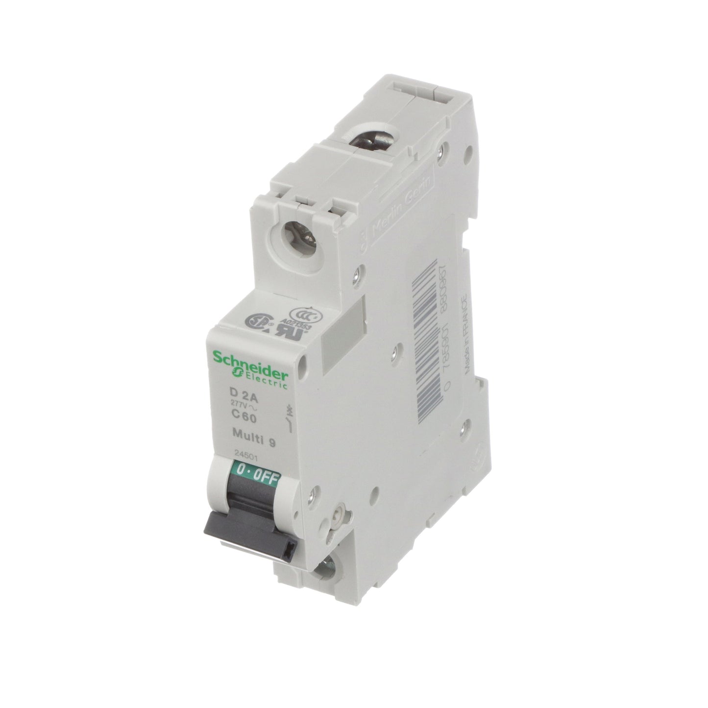 Square D MG24501 Circuit Breaker | 240V 2A 1P 10kA@240V Bolt-On Multi9
