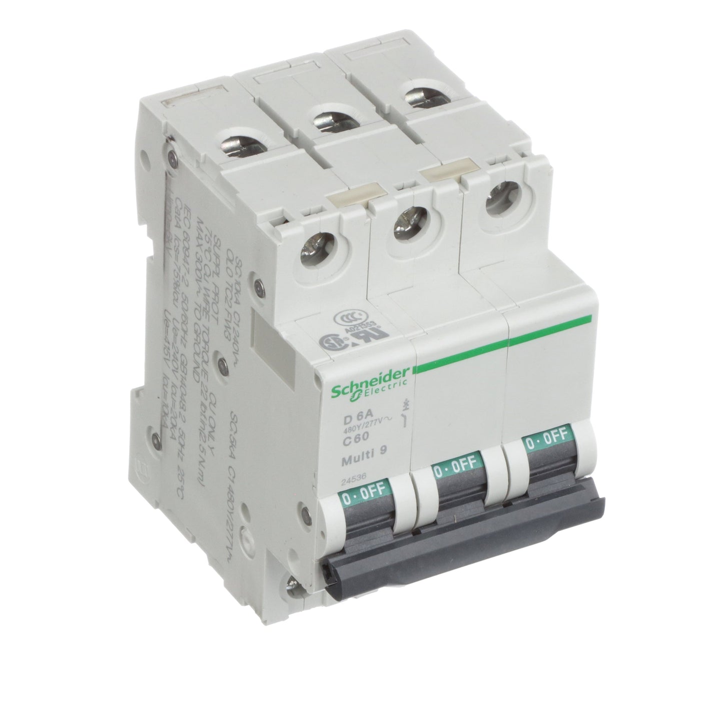 Schneider Electric MG24536 Circuit Breaker | 240V 6A 3P 10kA@240V Bolt-On Multi9