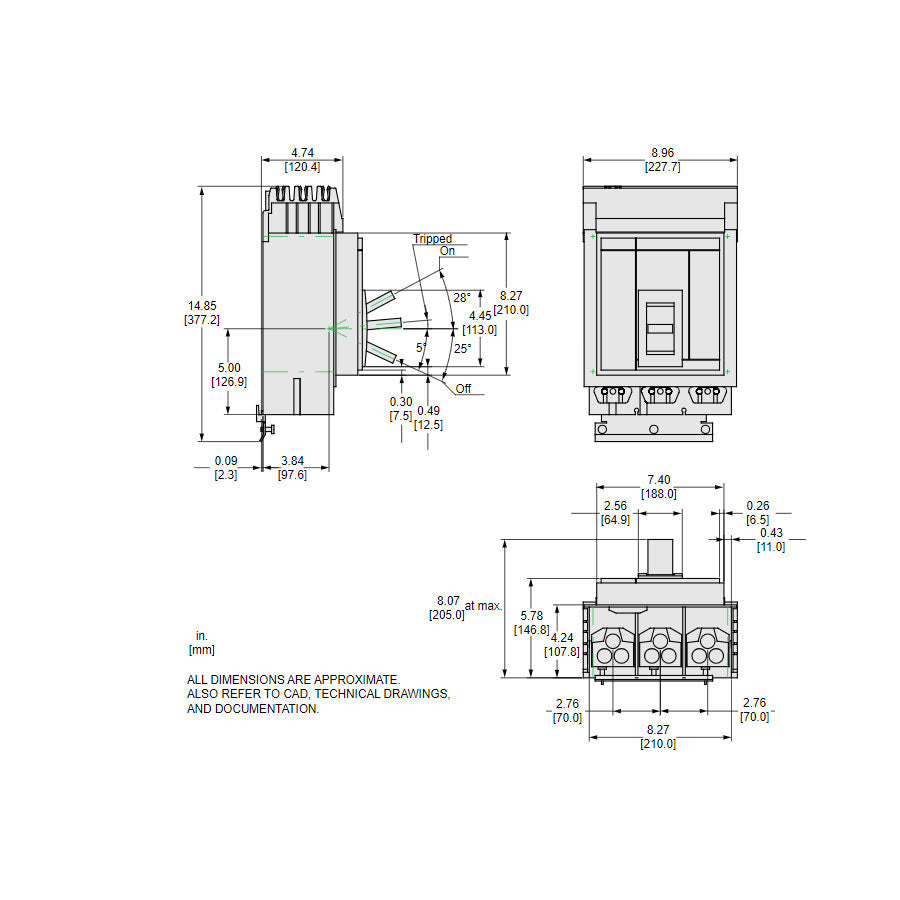Square D MGA36300 Circuit Breaker | Powerpact MGA 600V 300A