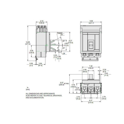 Square D MGA36300 Circuit Breaker | Powerpact MGA 600V 300A